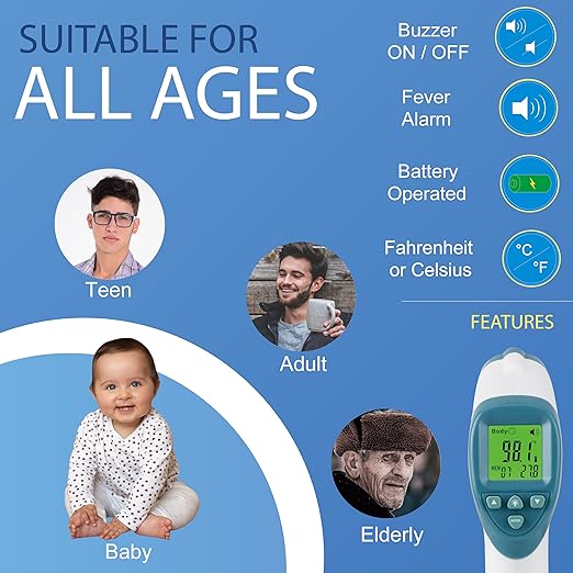 Elate Premium No Touch Forehead Thermometer for Babies and Adults | Bundle Pack
