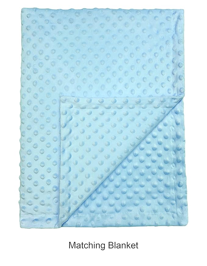 KiddyKloud Mini Fitted Sheet for Mini Crib, Pack n Play Playard Sheet 38 x 24.5 x 5 Inches | Minky Fabric (Light Blue)