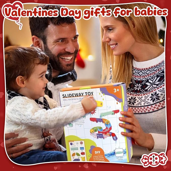 Bath Toys for Kids Water Toys - 42 Pcs DIY Slippery Slide Track Fun Kids Swimming Toy, Valentines Birthday 1 2 3 Gift for Boys Girls Swimming Time DIY Bath Toy