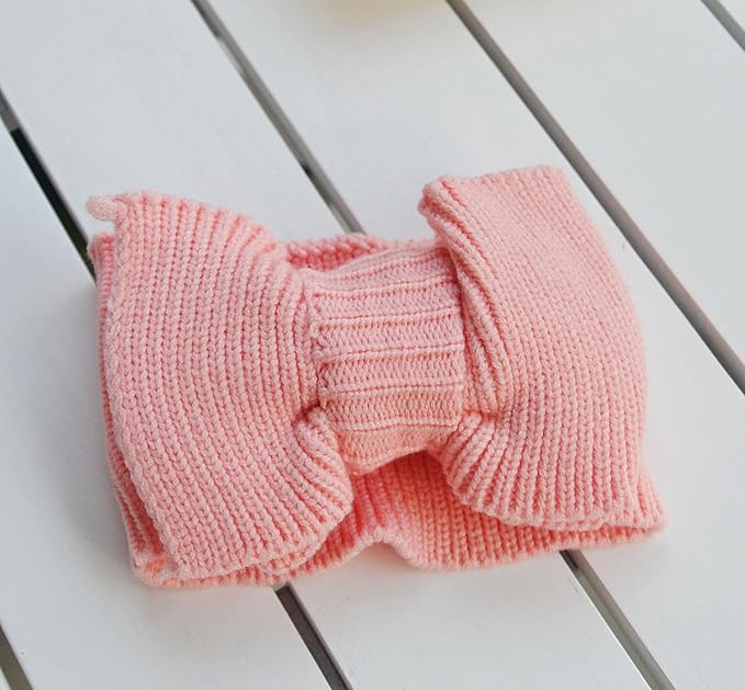 Baby Girl Topknot Headband for Baby Oversized Baby Bow Head Wrap Warm Knitted Hair Band for Toddler Kids