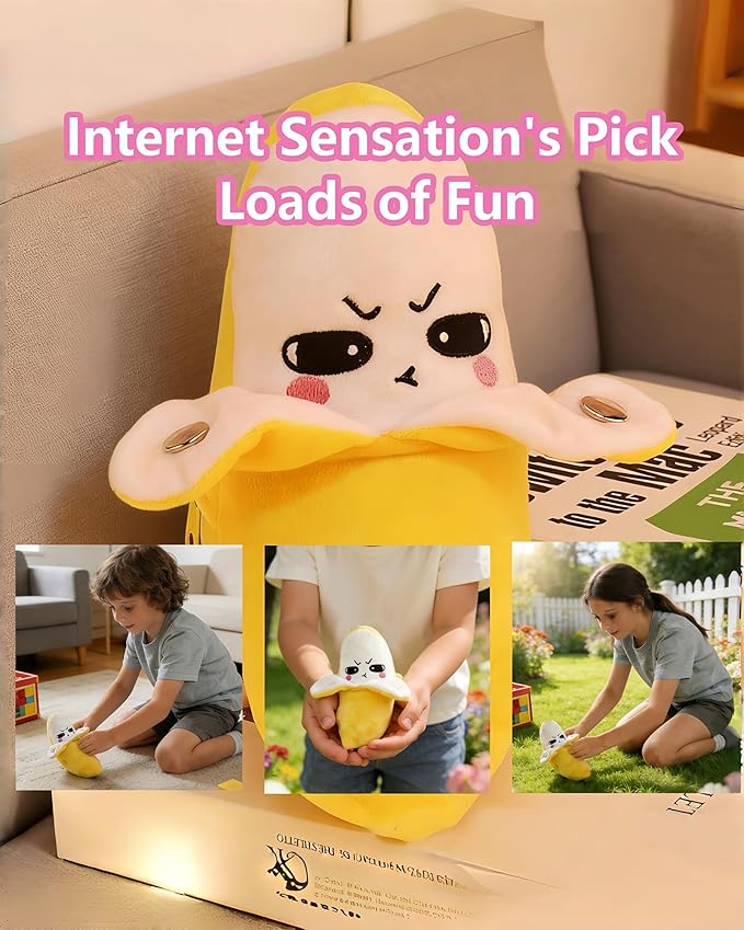 Baby Musical Sensory Toy,nteractive Musical Plush Toy with Sounds,Sensory Activity Learning Educational Kid Toy,Fun Christmas and Birthday Gifts Suitable for Multiplayer interaction (Yellow Banana)