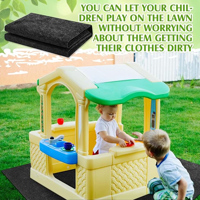 Kids Outdoor Playhouse Mat for Baby Toddlers, 55'' x 53'' Non Slip Washable Activity Rug Playhouse Accessories for Floor Home Ground Children Portable