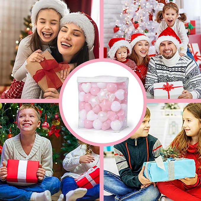 GOGOSO Ball Pit Balls,Plastics Balls for Ball Pit, Stars Hearts Shape for PastelBall for Toddlers Kids