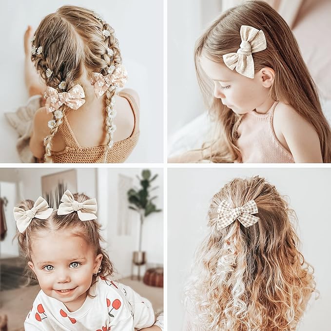 Niceye 24 PACK Baby Girl Hair Clips Set, Hair Bows Barrettes Handmade Accessories Alligator Clip for Babies Infant Toddlers Kids in Pairs
