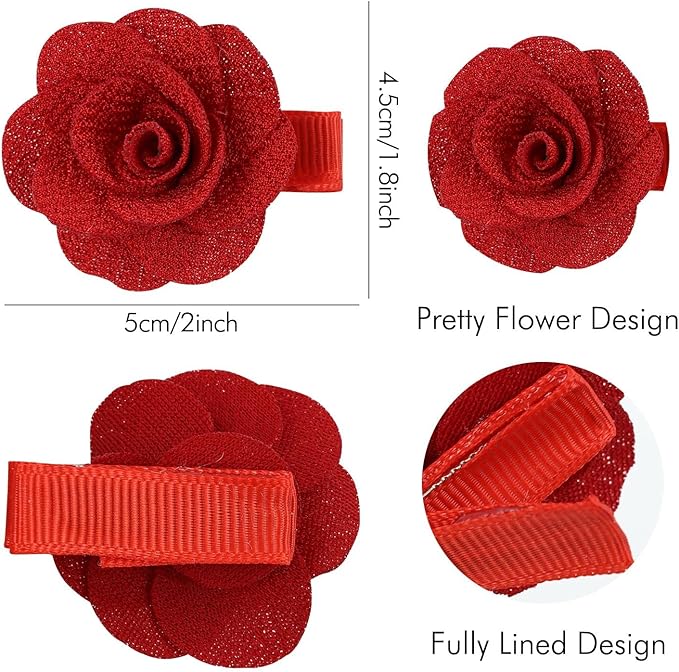 inSowni Alligator Hair Clips Grosgrain Bow Satin Chiffon Flower for Baby Girl Toddlers