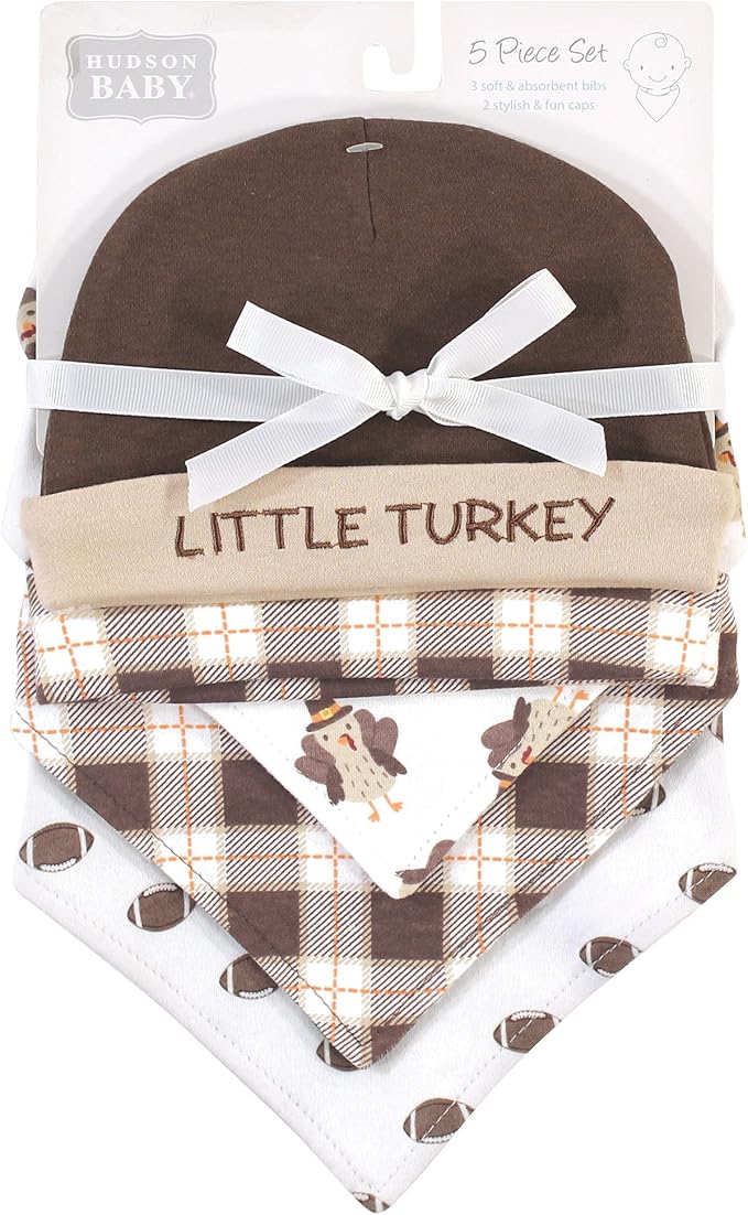 Hudson Baby Unisex Baby Cotton Bib and Headband Set