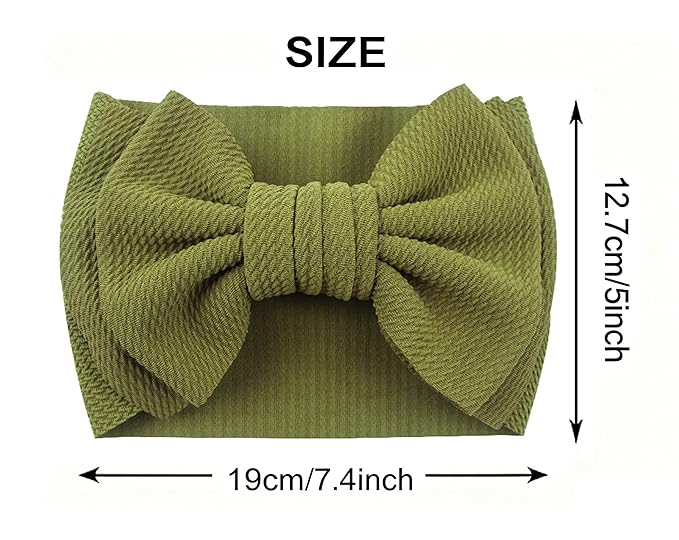 Bows for Baby Girls Headband, Newborn Bows Headbands Baby Hair Bows Hairbands Hair Accessories.(FD104-Rose red Dark Bud Green)