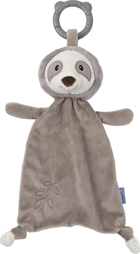 Baby GUND Baby Toothpick Reese Sloth Teether Lovey Plush Security Blanket, Gray