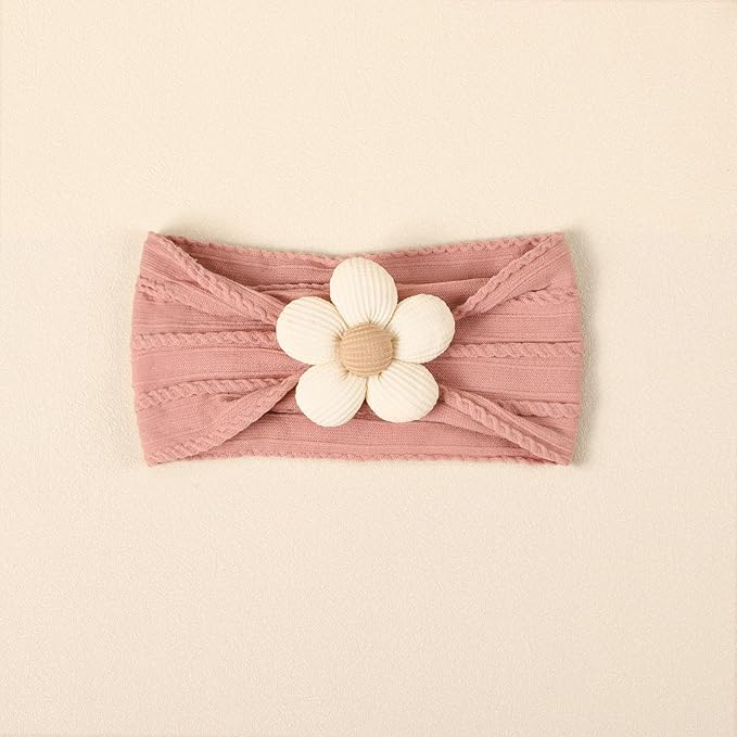 Baby-Girls Floral-Bows-Headband Baby-Turban-Knotted-Elastic-Soft-Headwrap for Newborn-Infant-Toddler Hair-Accessories