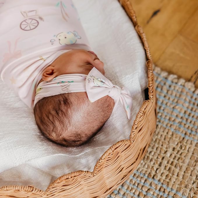 Copper Pearl Baby Stretchy Soft Knit Headband Bow Enchanted Friends