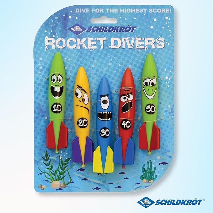 Schildkröt Rocket Miscellaneous Set, 5 Underwater Rockets, Diving Toy for Children from 5 Years, Ideal for Swimming Pool or Bathtub