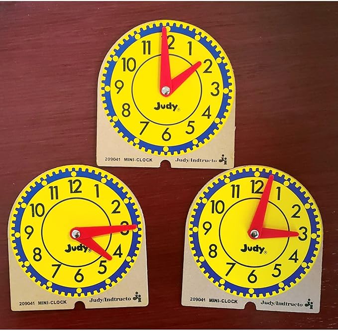 Judy Instructo Mini-Clocks - 4 1/8 x 4 inches - Set of 12, Size 6