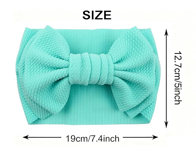 Bows for Baby Girls Headband, Newborn Bows Headbands Baby Hair Bows Hairbands Hair Accessories.(FD104-Mint Peach)