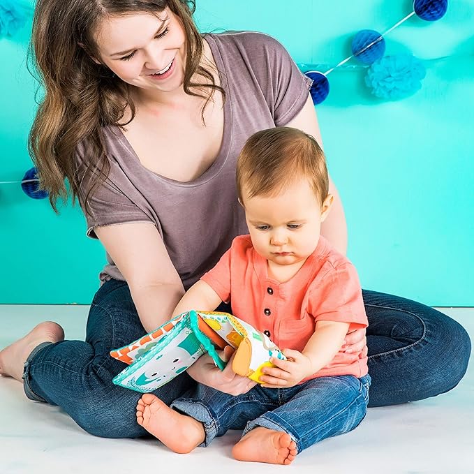 Bright Starts Teethe & Read Soft Book Toy, Ages 3 Months +, Style May Vary