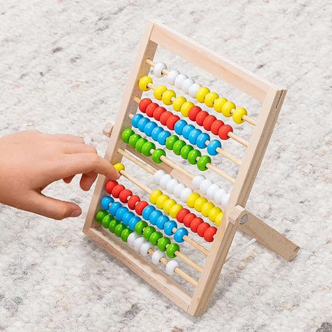 TRENDHAUS 956477 ABC Champions Wooden Counting Frame, 100 Sliders for Primary School