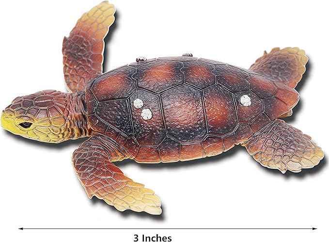 Gemini&Genius Detailed Sea Turtle Plastic Figure Toy for Kids, Realistic Turtle Action Figure, Fun Educational Play Toy, Sea Life Gift Play Toy, Collection Model for Kids