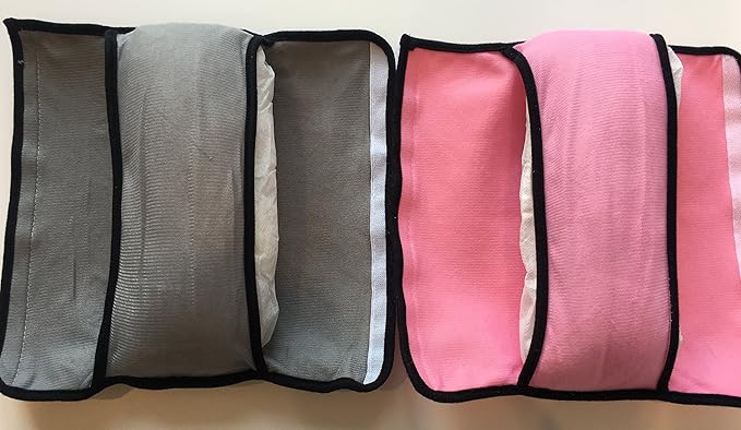 Car Seat Belt Pillow 2 Pack Kids/Adult Child Headrest Seatbelt Travel Neck Support-Pink/Grey