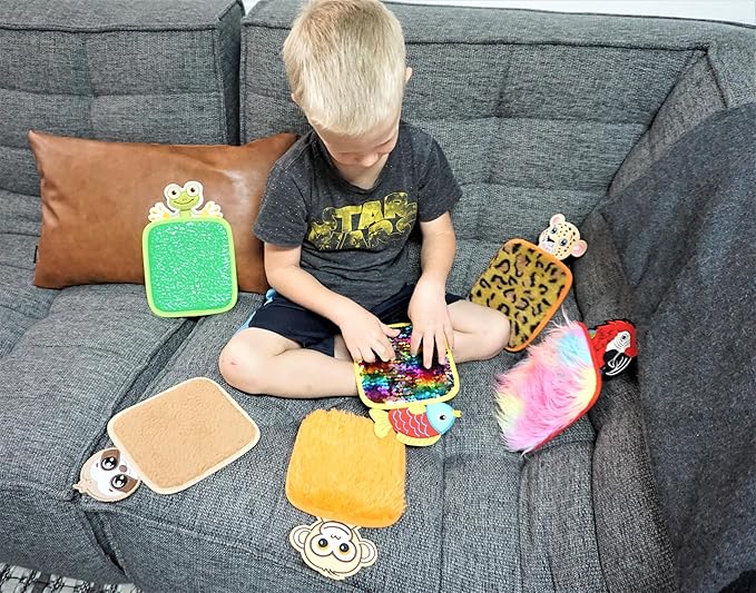 Sensory Mat Animal Tiles for Kids - Pack of 6 Tactile Floor & Wall Texture Pads - Sensory Play Mats for Kids - Ideal for Sensory Rooms & Play Areas