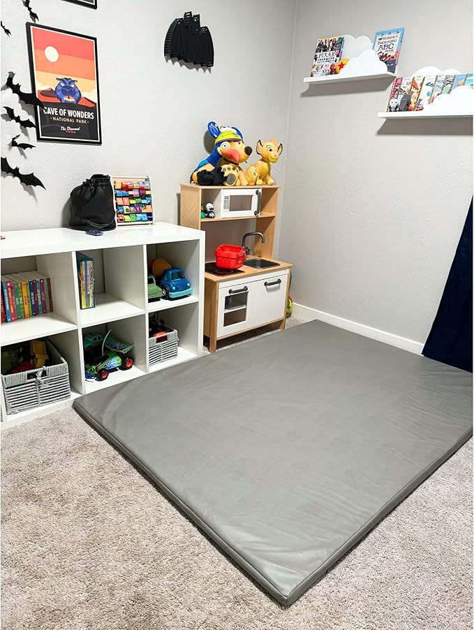 Baby Play Mat - 50" x 50" Reversible, Soft & Padded Foam Mat for Tummy Time, Crawling, and Safe Play | Vegan Leather, Easy to Clean, Lightweight | 1.8ā Thick Playpen Mat
