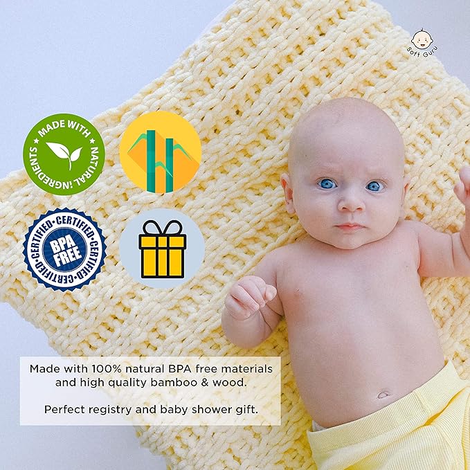 Baby Hair Brush and Comb Set for Girls and Boys – Wooden Infant Hairbrush with Soft Bristles for Newborns, Toddlers & Cradle Cap Care