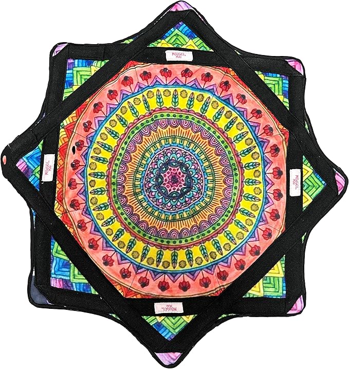 Mougee Mini Star Flow Star - 20" Diameter - Smaller Size for Smaller Hands and Easier Spinning (Harvest Mandela)