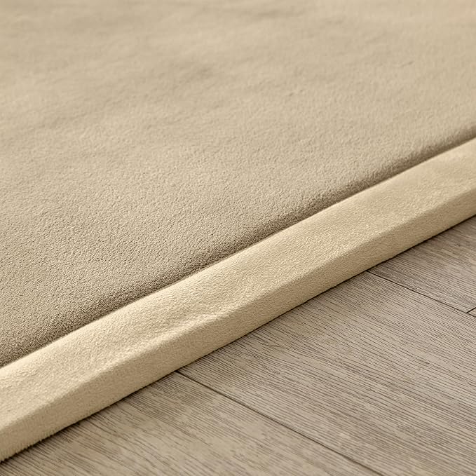 Loartee Nursery Rug Coral Velvet Crawling Rugs Mat Area Rugs Play Crawling Mat(6'7"x6'7", Brown) for Toddler Children Play Mat Yoga Mat Exercise Pads Carpet