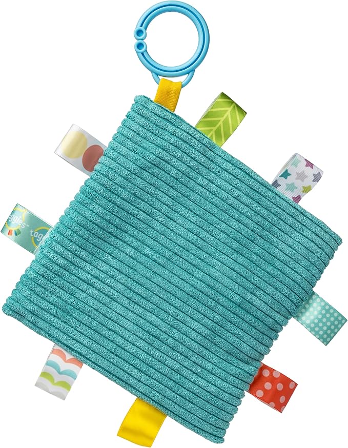 Taggies Crinkle Me Activity Toy with Baby Paper & Squeaker and Sensory Tags, 6 x 6-inches, Green Peepers Frog