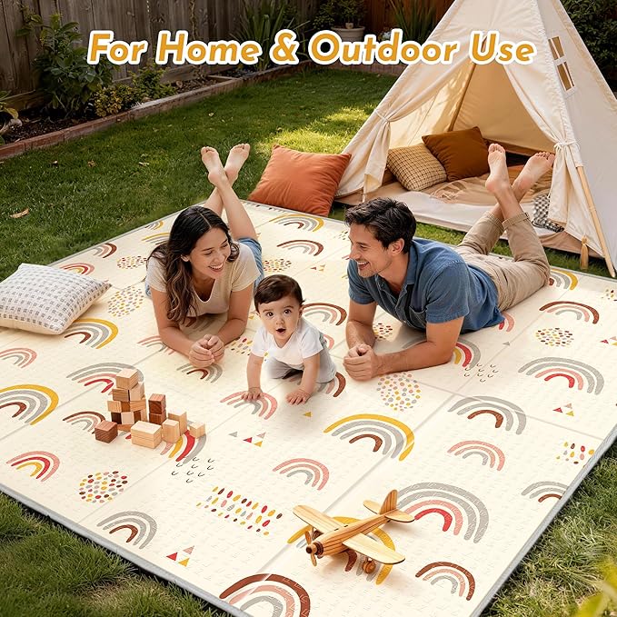 79x71 Baby Play Mat- Extra Large Playmats for Baby,Foldable Baby Foam Playmat for Floor,Thick Cushioning Padding Foam Playmat for Baby and Toddlers Infants, Baby Foam Playmat for Indoor or Outdoor Use