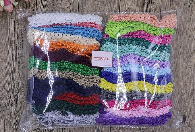 YYCRAFT Elastic Crochet Headbands for Newborn Infant Toddler Baby Girls Skinny Hair Bands Accessories