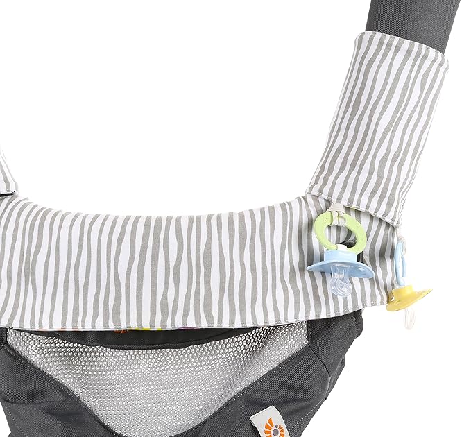 Premium Drool and Teething Reversible Cotton Pad | Fits Ergobaby Four Position 360 + Most Baby Carriers | Pink Herringbone Design | Hypoallergenic | Great Baby Girl Shower Gift by Mila Millie
