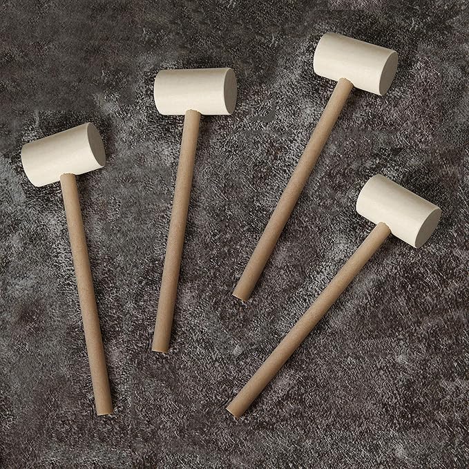 MIHEY 36 Pcs Wooden Hammers for Chocolate, Wood Mallets for Breakable Heart, Small Mallets Crab Hammers