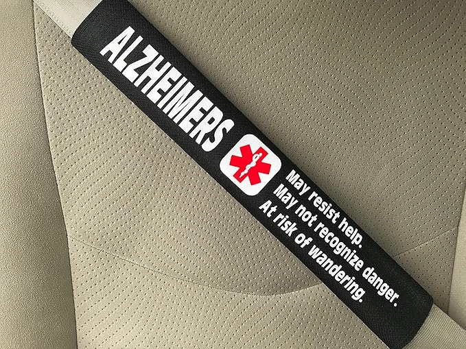 Alzheimers Medical Alert Seat Belt Cover (Royal Blue)