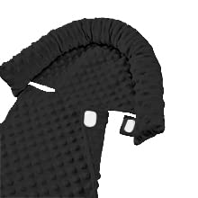 Pea Pod Infant Carseat Insert Baby Car Seat Head and Body Support with 2 Strap Covers, Ultra Soft Warm Minky Dot Fabric Backing, Baby Essential for Newborn, Black
