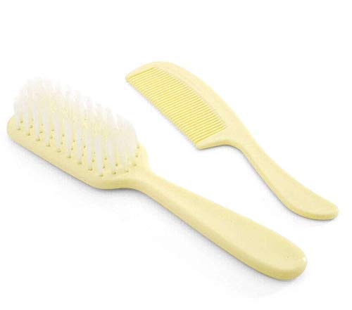 Infant/Baby Plastic Hair Brush and Comb Set, Soft nylon bristles are gentle on scalp