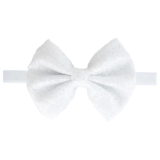 Baby Christmas Sequins Headband Bow Red Green Glitter Sequins Bow Christmas Hair Band Bow BHC03 (Set-C)