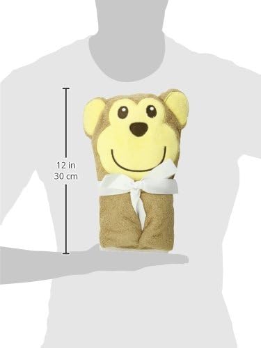 Luvable Friends Unisex Baby Cotton Animal Face Hooded Towel, Monkey, One Size