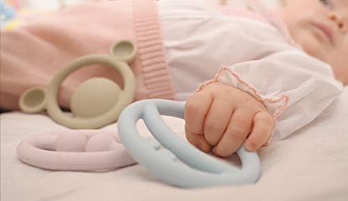 Moluk 43401 Nigi, Nagi & Nogi, Innovative Gripping and Teething Toy, Educational Toy, Pastel Colours, Baby Toy from 0+ Months, Light Blue, Pink, Light Grey