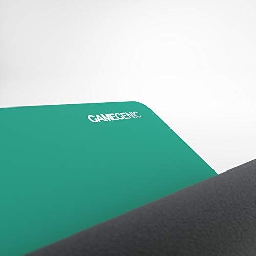 Gamegenic Prime Playmat – Petrol Color, 61 x 35 cm Soft Cushioned Natural Rubber Playmat with Anti-Slip Back & Silver Foil Logo, Premium Surface for Card Games, Dice, and Desk Protection