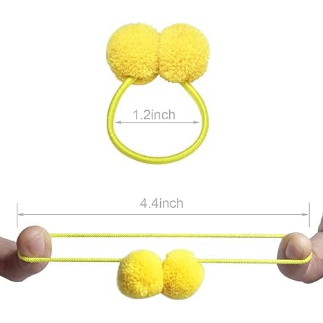 Baby Hair Ties for Girls, Soft Hair Bands Small Ball Ponytail Holders Pom Pom Hair Accessories for Baby Infants Toddlers Little Girls (pink)