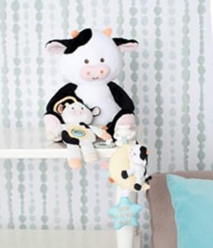 Magic Years 10 inch Musical Light Up Cow Toy for Baby, Plays Twinkle, Twinkle Little Star, Black and White Cow, Farm