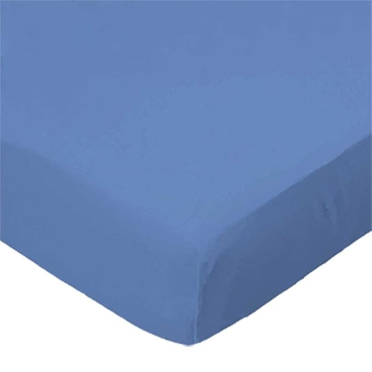 SheetWorld Fitted 100% Cotton Percale Pack N Play Sheet 29 x 42, Wedgewood Blue Woven, Made in USA