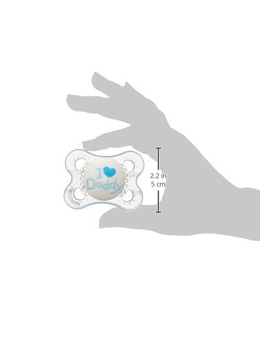 MAM Original Baby Pacifier, Nipple Shape Helps Promote Healthy Oral Development, Sterilizer Case, 2 Pack, 0-6 Months, Love & Affection/Boy