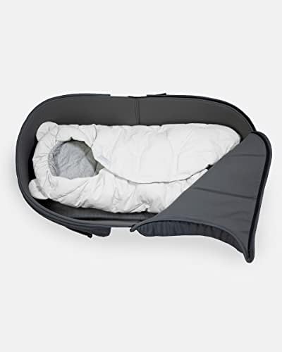 7AM Enfant Baby Car Seat - Nido Quilted Baby carier Cover, Hooded Soft Plush Lining, Stroller | (Whisper White, Small 0-6M)