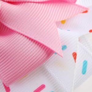 Birthday Hair Clips for Baby Girls - 2Pc Pink Sprinkle Bow Hair Clips for 2nd Birthday Glitter Ice Cream Baby Bow Party Decorations for Girls Toddlers Hair Accessories (Pink-2 Years)