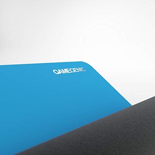 Gamegenic Prime Playmat – Blue Color, 61 x 35 cm Soft Cushioned Natural Rubber Playmat with Anti-Slip Back & Silver Foil Logo, Premium Surface for Card Games, Dice, and Desk Protection