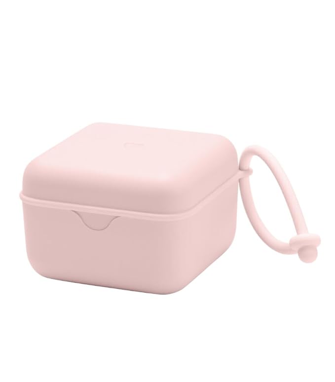 BIBS Pacifier Box with Loop for Storing & Carrying Soothers | 100% BPA Free Material | Designed & Made in Denmark | Blossom