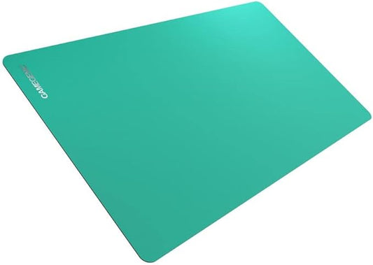 Gamegenic Prime Playmat – Petrol Color, 61 x 35 cm Soft Cushioned Natural Rubber Playmat with Anti-Slip Back & Silver Foil Logo, Premium Surface for Card Games, Dice, and Desk Protection
