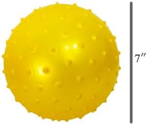 AppleRound 6-Pack of 7-inch Knobby Balls with 1 Air Pump - Fun Sensory Toy for Babies and Toddles, Party Favors, Inflatable Bouncy Balls