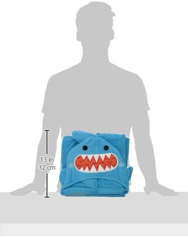 ZOOCCHINI Hooded Bath Towel for Kids 100% Cotton Terry, Plush & Absorbent for Bathtime or Pool, 50" x 22" 2-6 Years, Sherman the Shark