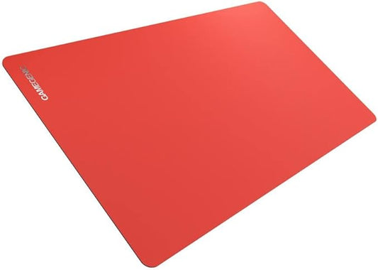 Gamegenic Prime Playmat – Red Color, 61 x 35 cm Soft Cushioned Natural Rubber Playmat with Anti-Slip Back & Silver Foil Logo, Premium Surface for Card Games, Dice, and Desk Protection